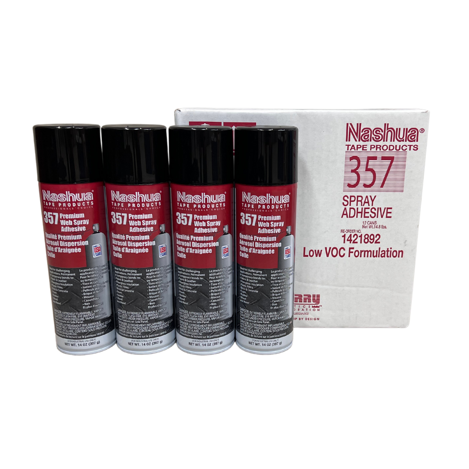 Nashua 357 Spray Adhesive Nashua, 14 Oz. (12 Per Case) Low Voc Formula Web Spray