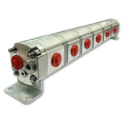 Geared Hydraulic Flow Divider 6 Way Valve, 4.0cc/rev, Without Centre Inlet