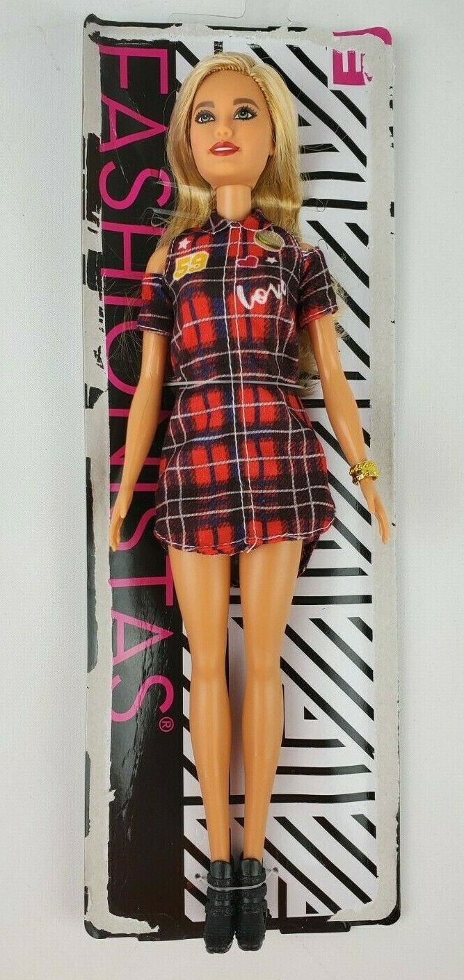 Barbie Fashionista 113 Plaid Dress Doll Loose