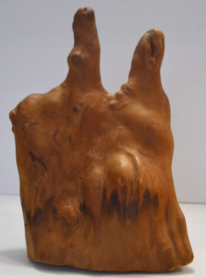 Vintage Mid Century Modern Mcm Cypress Knee Root Wood Carving Sculpture Decor 8"