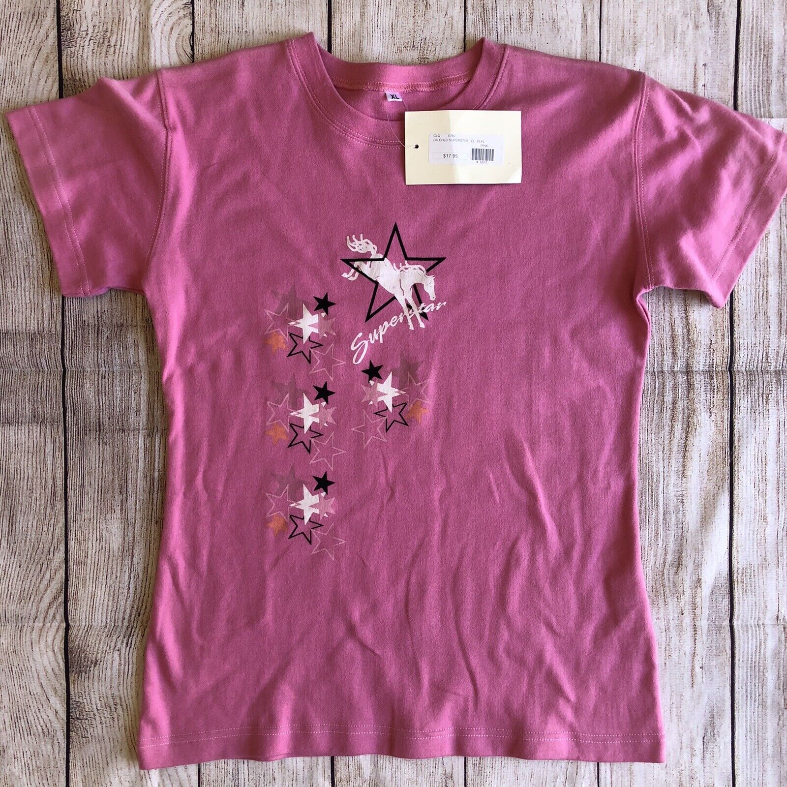 Ovation Girls Short Sleeve T-shirt New Superstar Pink Xl Nwt