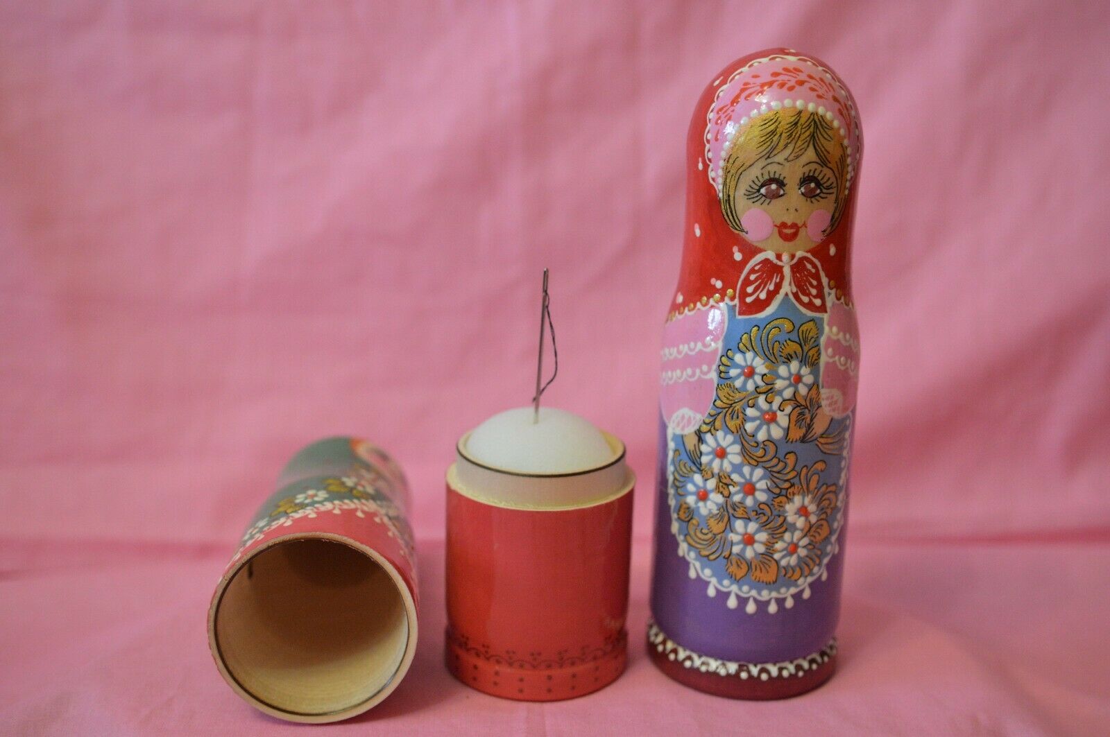 Needle Case Handmade Gift Russian Souvenir Big Matryoshka-needler Made In Russia