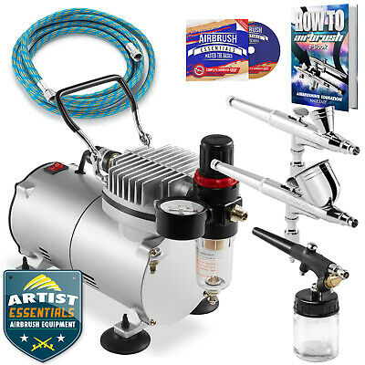 Dual Action Airbrush Kit With 3 Airbrushes