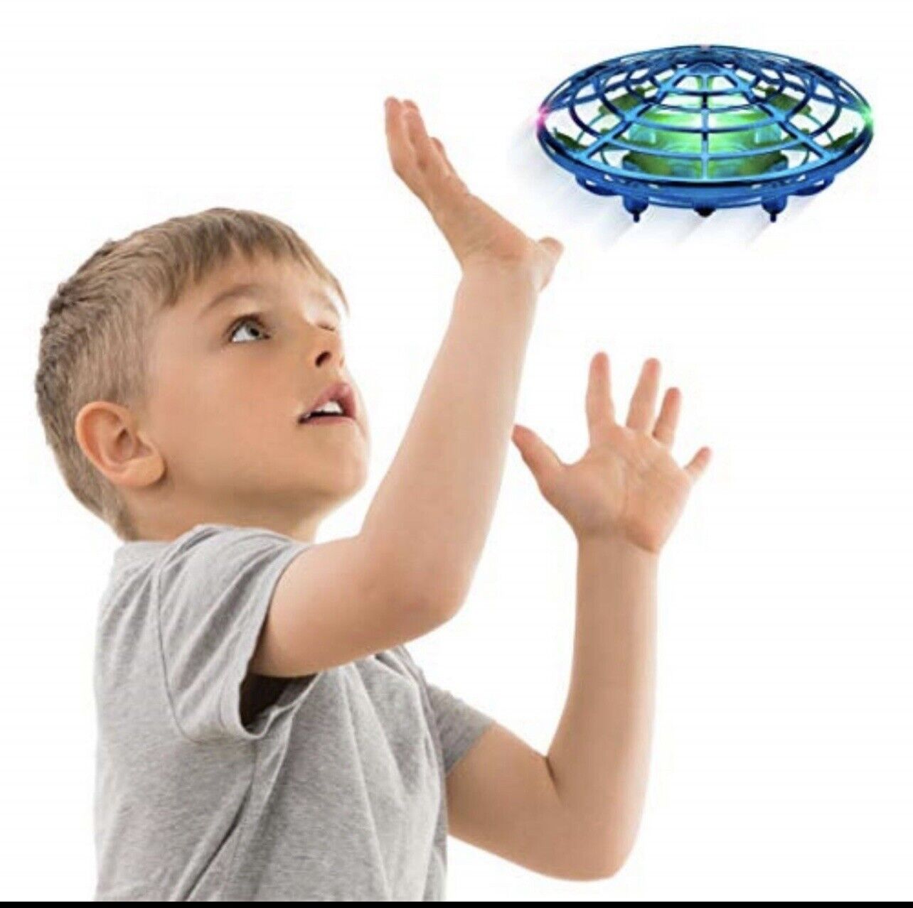 Mini Drone Induction Levitation Hand Operated Ufo Toy Flying Ball For Kids Blue