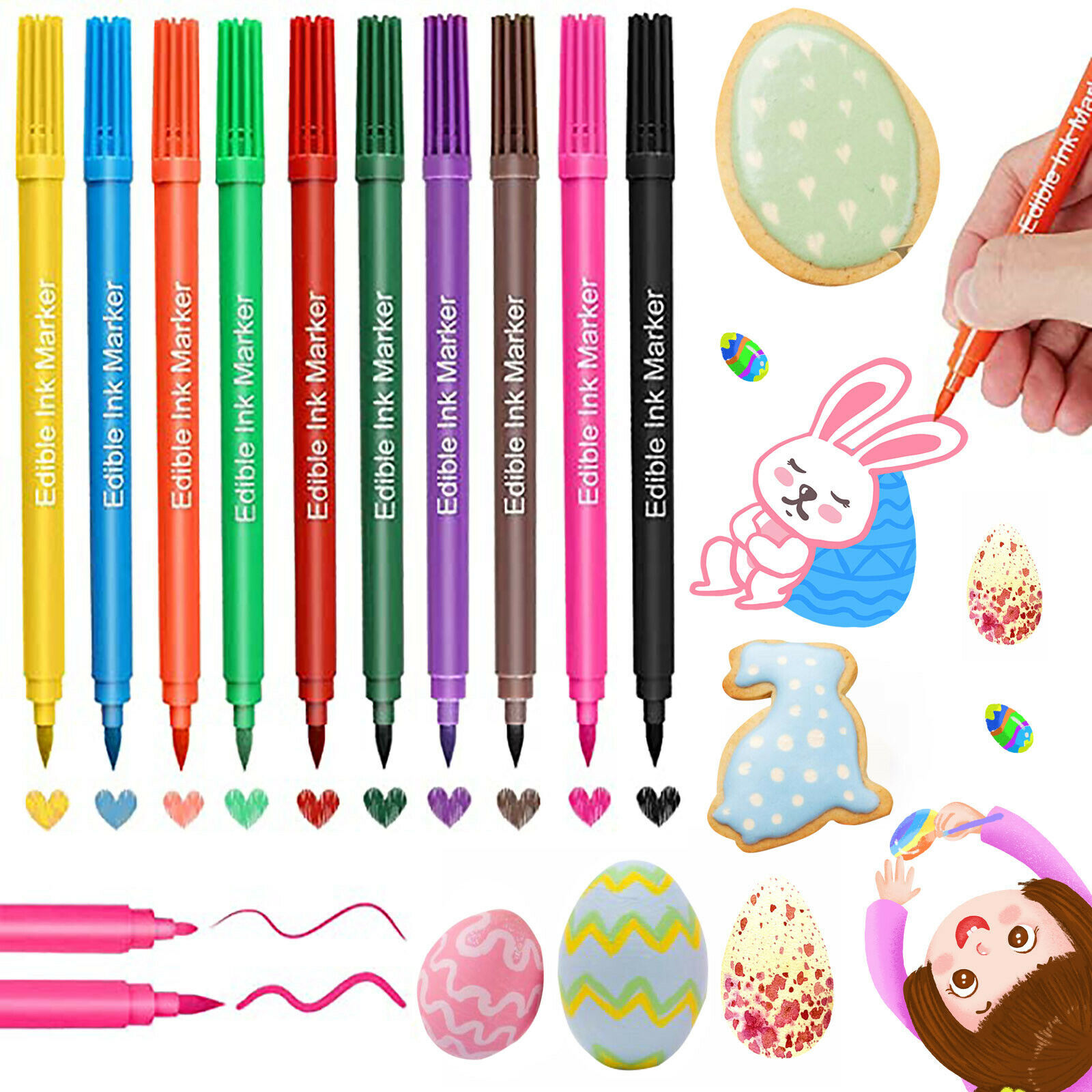Food Coloring Pens Food Grade With For Decorating Cakes Cookies Easter Eggs