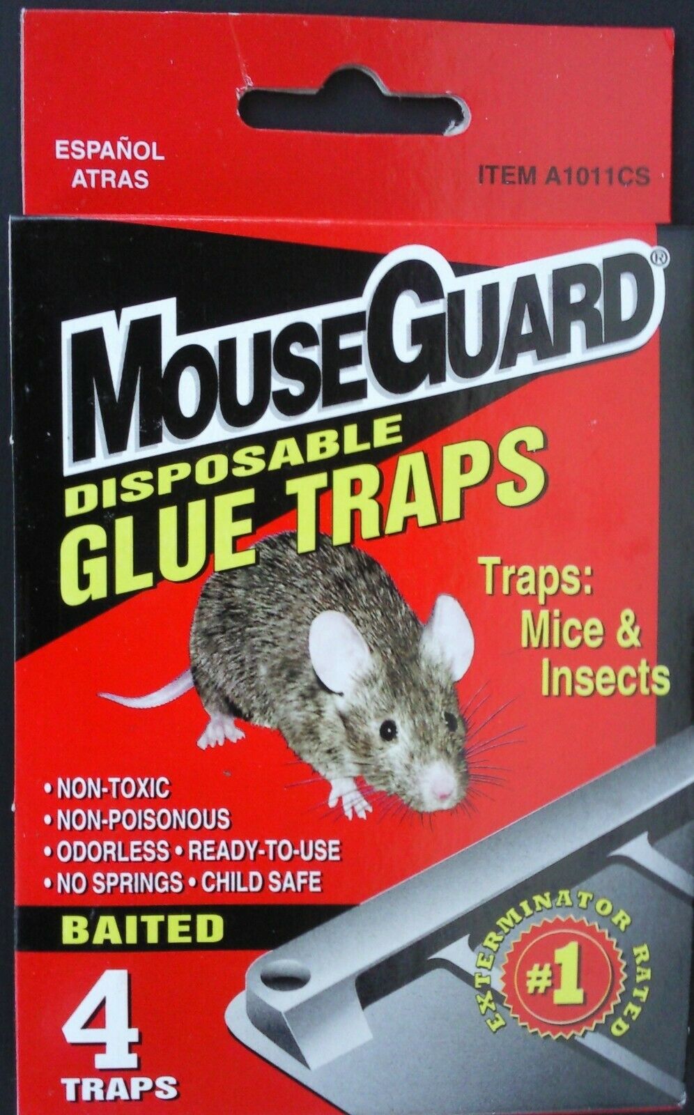 Mouseguard Disposable Glue Traps For Mice & Insects Non-toxic 4 Traps/box