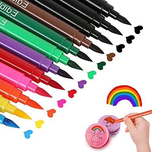 Edible Markers For Cookie Decorating,12pcs Food Coloring Pens, Double Side Food