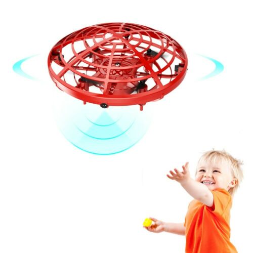 Mini Drone Quad Induction Levitation Hand Operated Helicopter Ufo Toy Red Gift