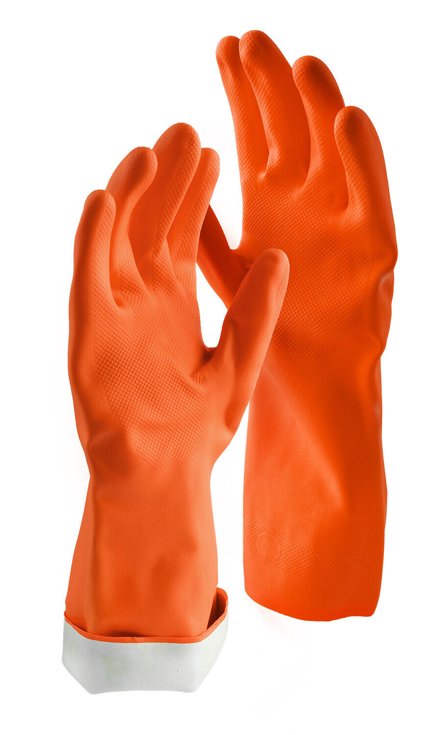 Libman 1324 Orange Textured Premium Latex Chemical Resistant Gloves Medium