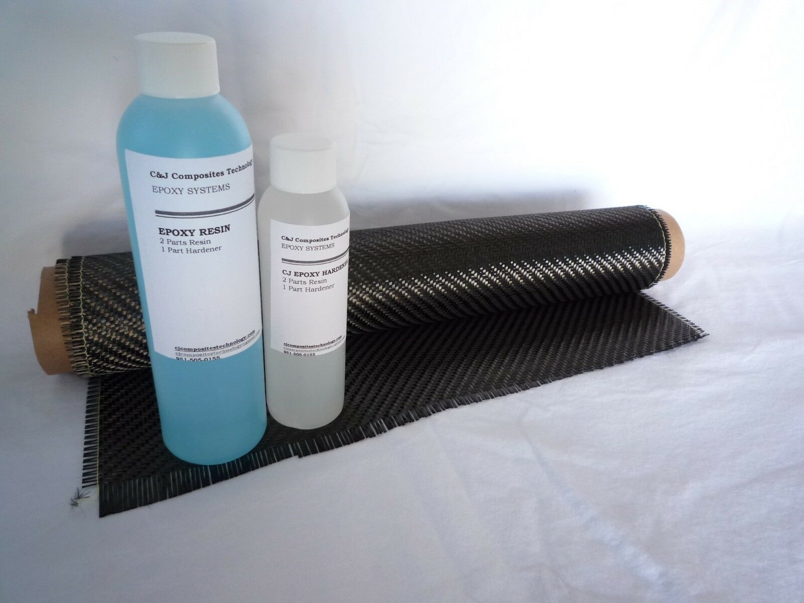 Real Carbon Fiber Kit - 2x2 Twill Cloth - 12" X 72" And 12 Oz. Epoxy Resin
