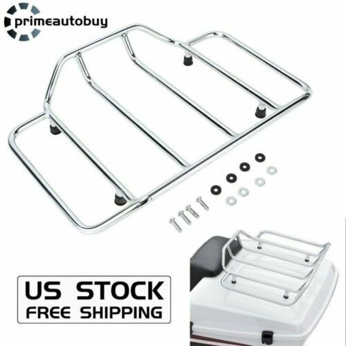 Top Rack Chrome Tour Pak Pack Luggage Trunk For Harley Touring Road Street