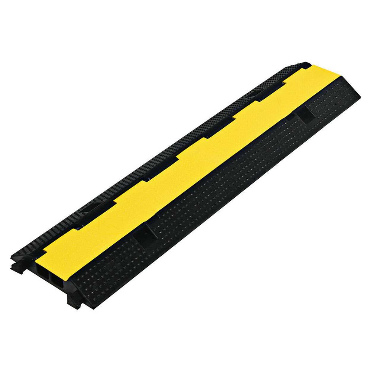 Costway 2 Channel Rubber Floor Cable Protectors Traffic Speed Bump W/flip-open