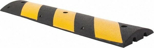 Pro-safe 48" Long X 12" Wide X 2" High, Speed Bump Black & Yellow, Rubber