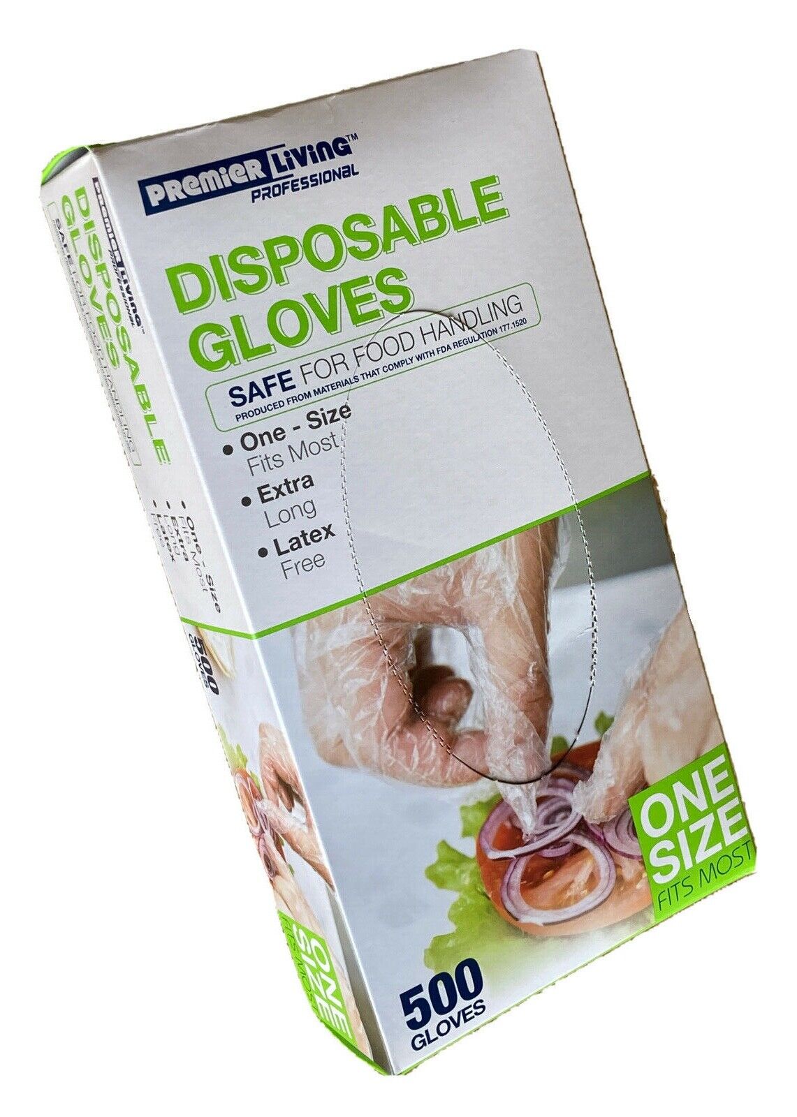 Disposable Gloves 500 Latex Free One Size Premier Living Professional Food Safe