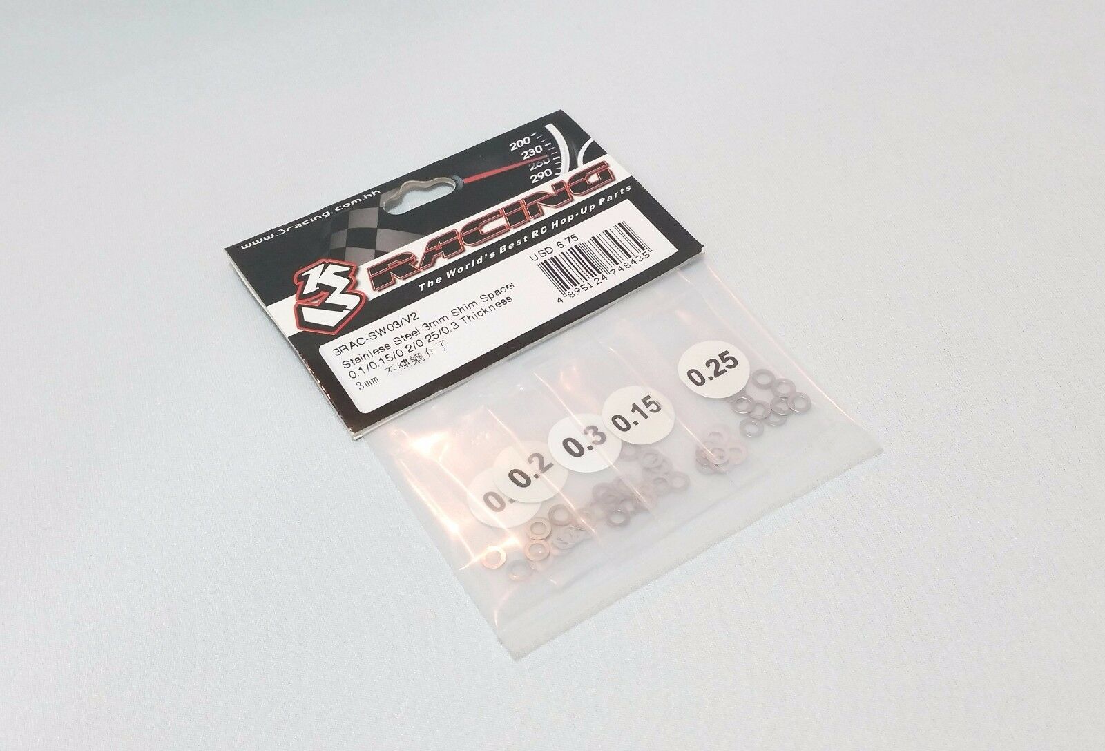 3racing Stainless Steel 3,4,5,6,7,8,10,12mm Shim Spacers #3rac-sw Traxxas Axial