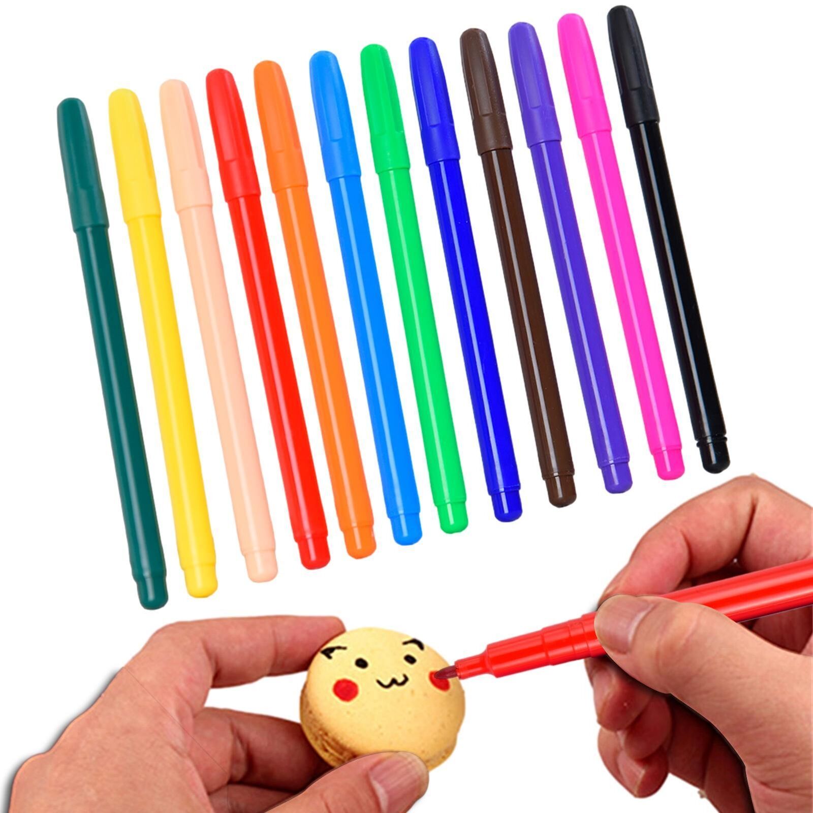 Edible Food Writing Pens For Cake 12-color Edible Food Coloring Marker Writers