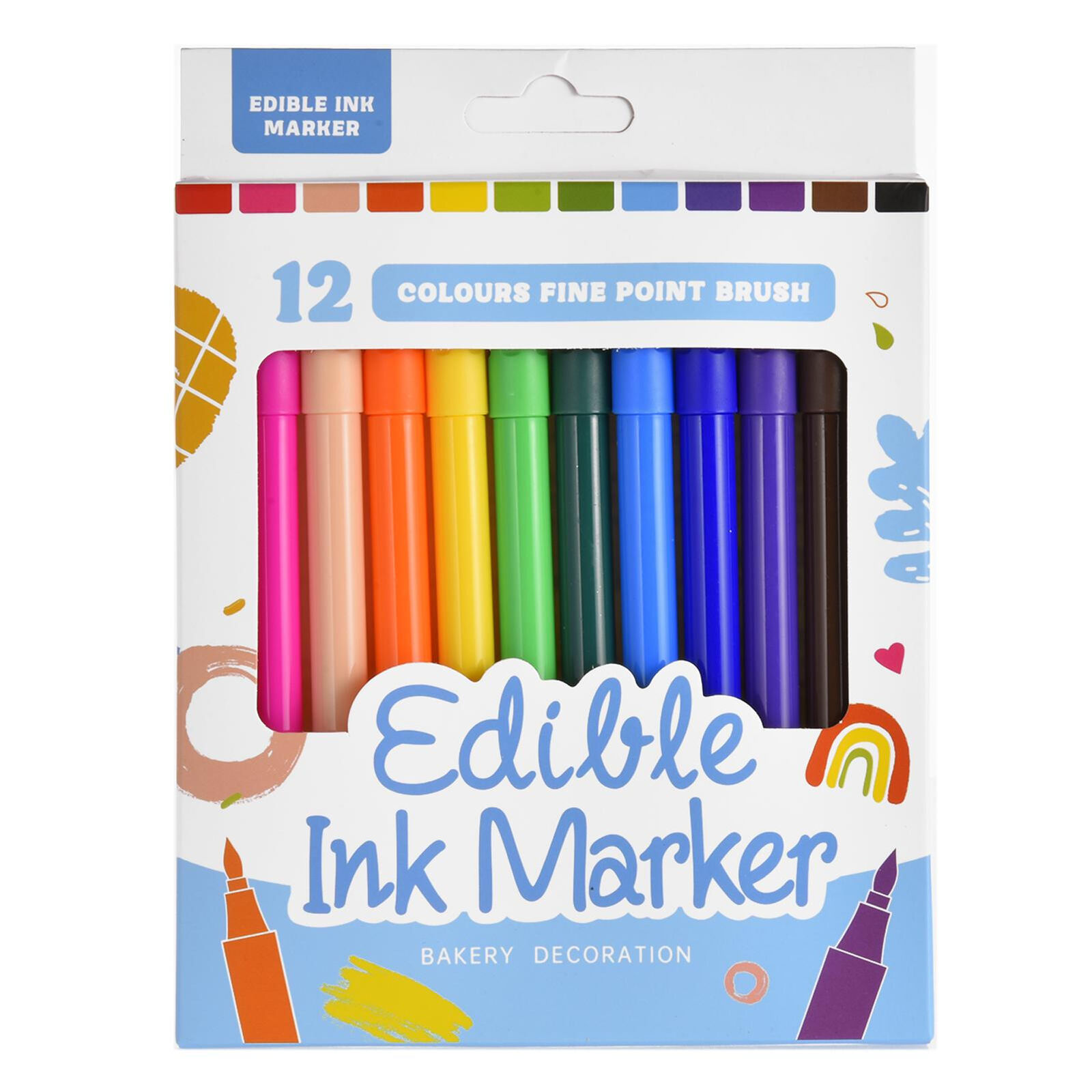 Food Coloring Pens 12pcs Food Coloring Marker Pen Edible Writing Pens For Cake