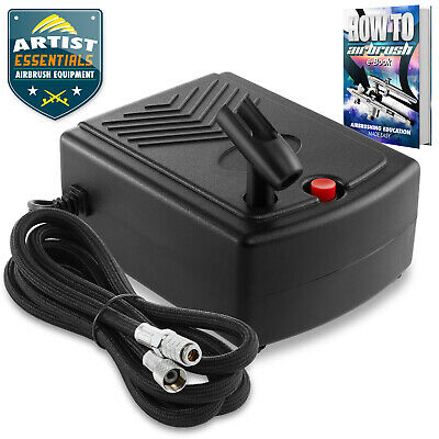 Pointzero Mini Airbrush Air Compressor W/ Holder And 6 Ft. Hose - Portable Pump