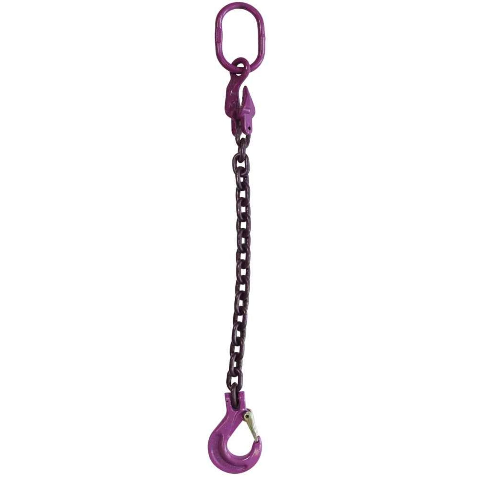 5/8" X 5' - Adjustable Single Leg Chain Sling W/ Sling Hook - Grade 100