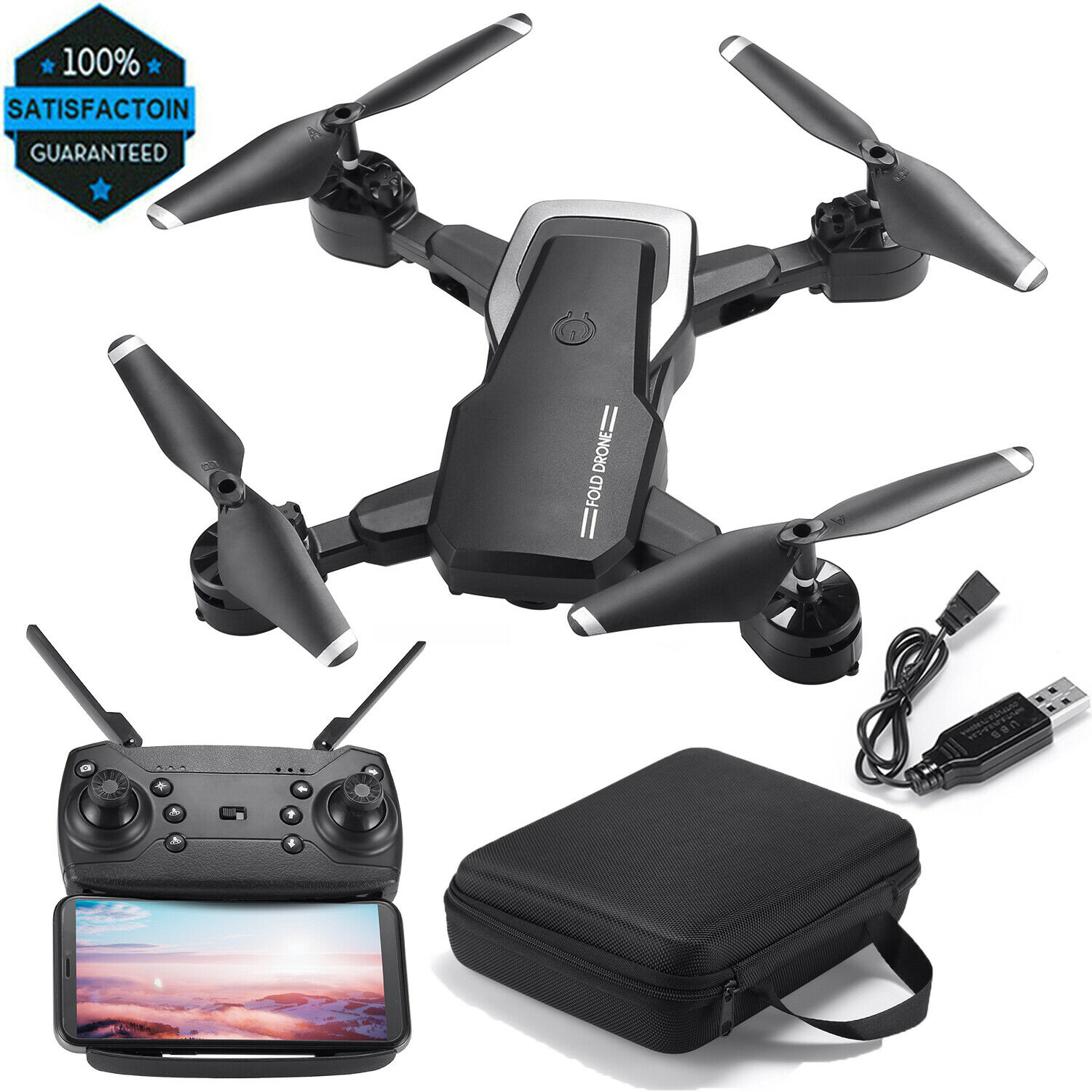 Mini Foldable Arm Rc Drone Selfie Wifi Fpv With Hd Camera Quadcopter Toy Us New