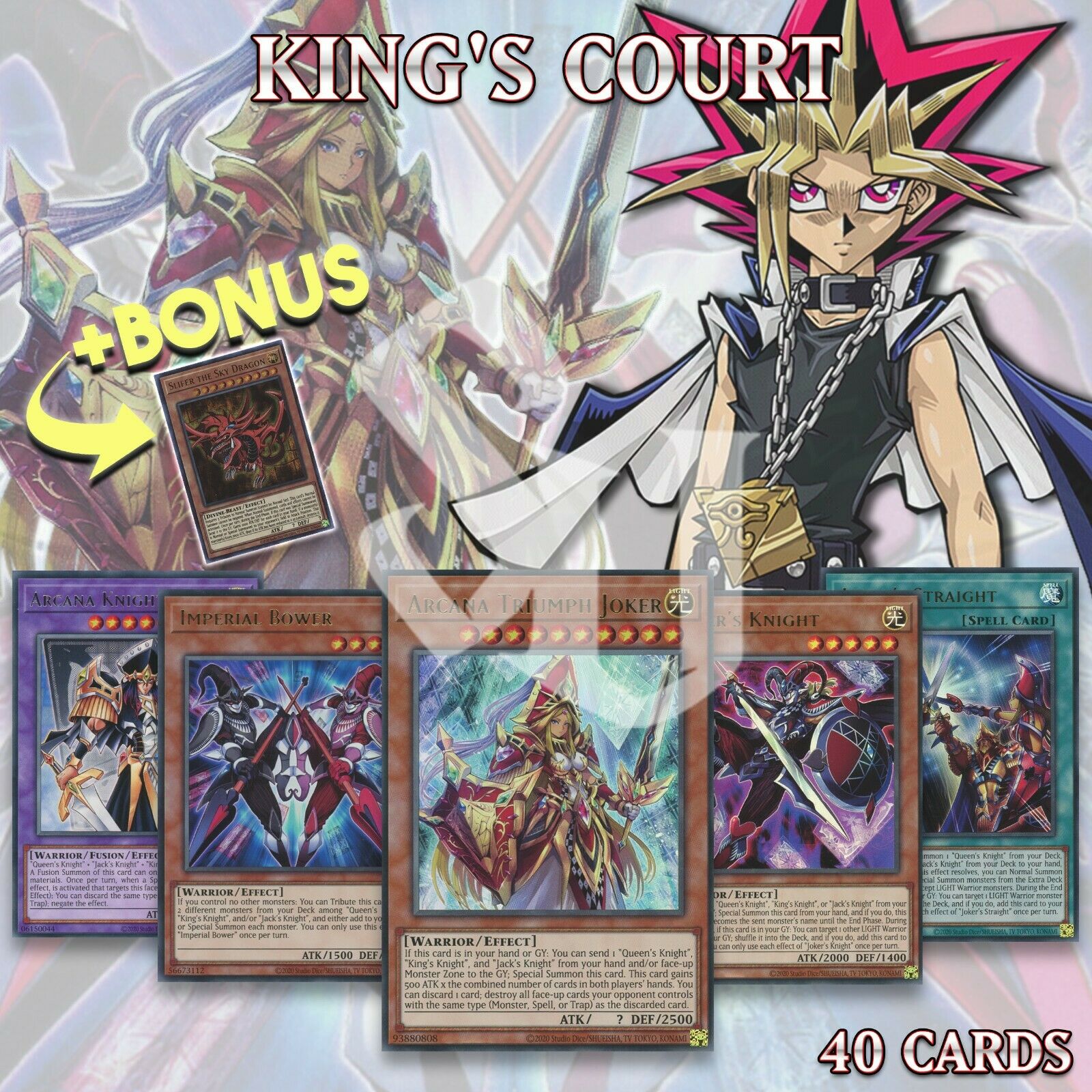 King's Court Slifer Deck 40 | Arcana Joker Knight Thunderspeed Yugioh +bonus