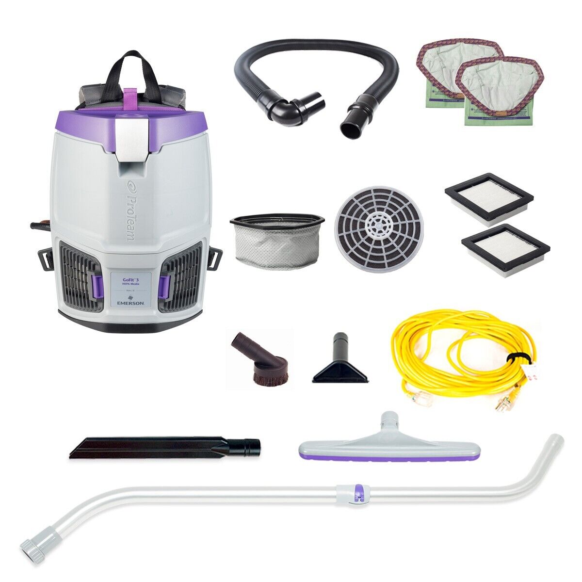 Proteam 107713 Gofit 3, 3 Qt. Backpack Vacuum W/ Xover Telescoping Wand Kit