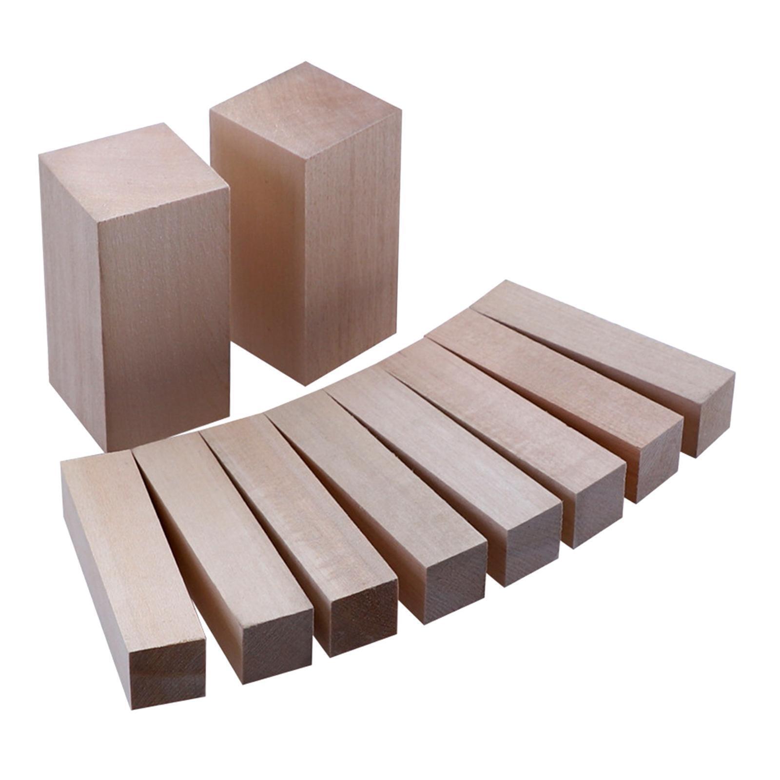 10 Pieces Basswood Carving Blocks Unfinished Wood Blocks Wood Hand Carving
