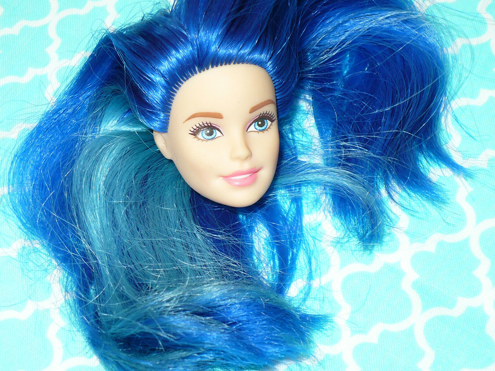 Mattel Barbie Doll Millie Face Fashionistas Head Only Blue Hair 4 Ooak Or Custom