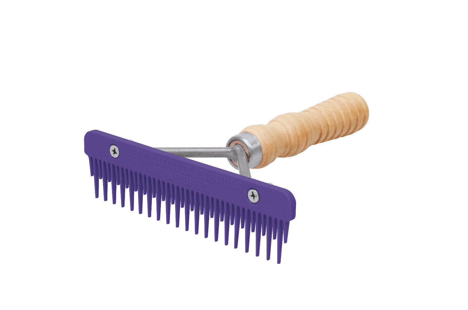 Weaver Leather Mini Fluffer Comb, Plastic Comb, Wood Handle, 69-6046 Purple