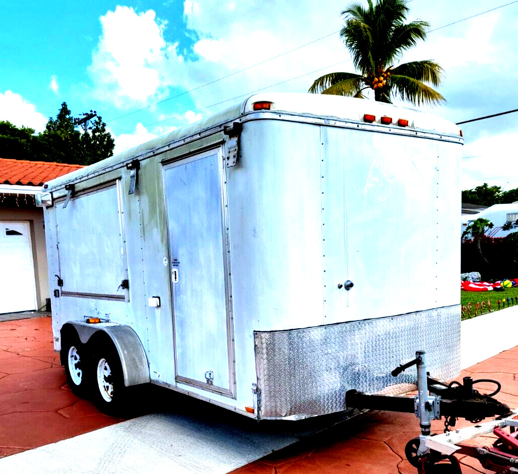 14' Feet Enclosed Food Concessions  Fair Trailer Insulated Lights $4999. Obo
