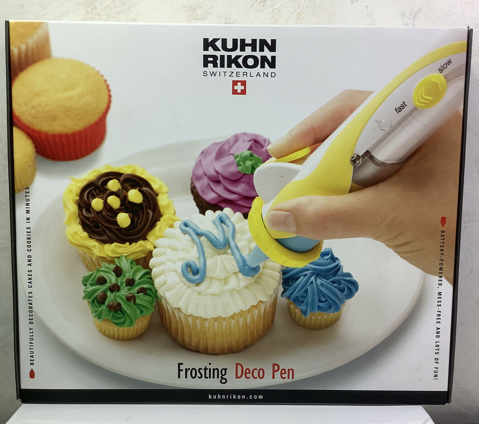 Kuhn Rikon Switzerland Frosting Decorating Pen Battery Powered Cake Tips