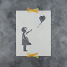 Girl With A Balloon Banksy Stencil - Durable & Reusable Mylar Stencils
