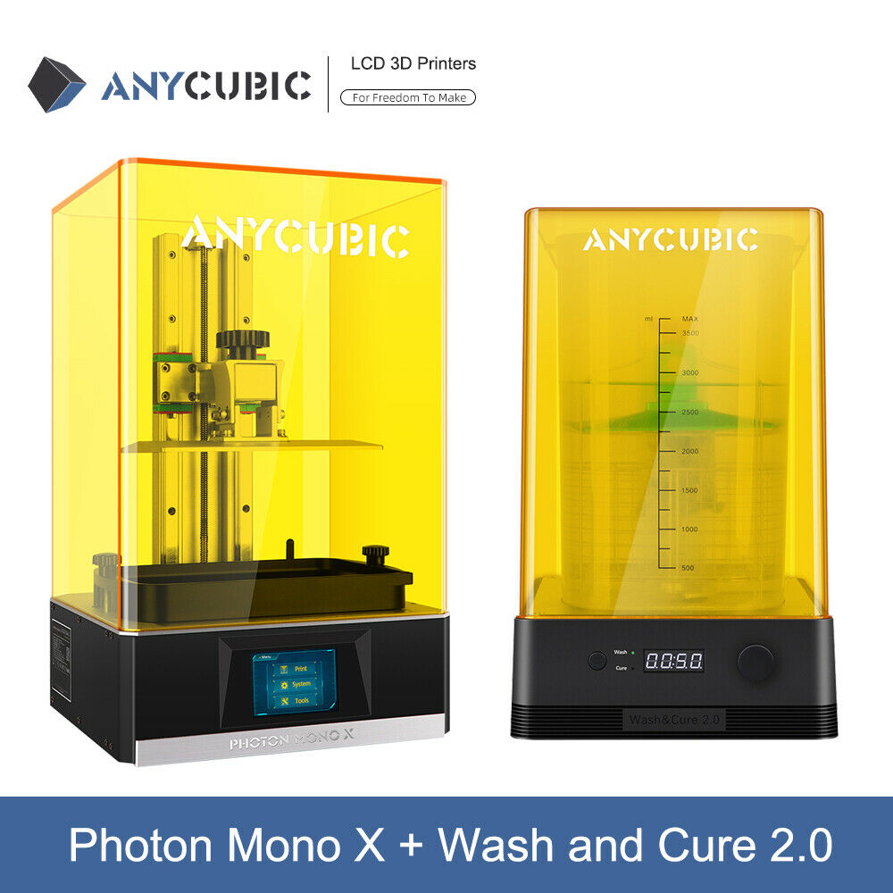 Anycubic 4k Photon Mono X Lcd 3d Printer + Wash & Cure 2.0 405nm Uv Light Curing