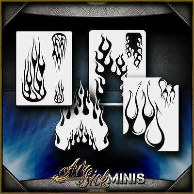 "mini Flame Set 1" Airbrush Stencil Template Airsick