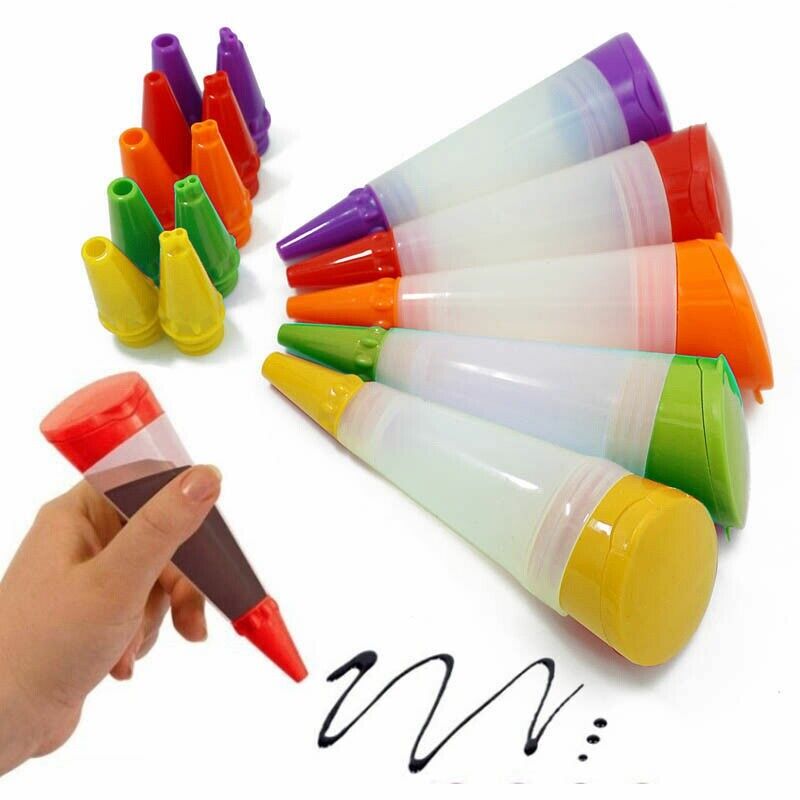 Silicone Pastry Icing Fondant Tool Piping Utensil Nozzles Cake Decorating Pen