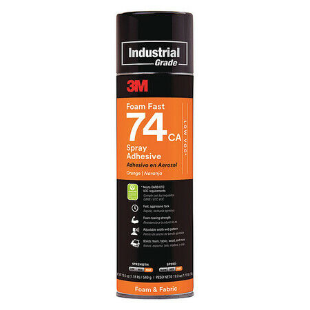3m 74ca Spray Adhesive, 19 Oz, Aerosol Can, Begins To Harden In 15 Sec To 30 Min