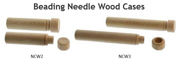 Beading Needle Round Wood Cases (2 Pcs)