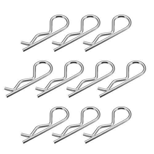 Uxcell Clip Pins 3mm Wire Carbon Steel 60mm Length Trailer R Shaped Spring Co...