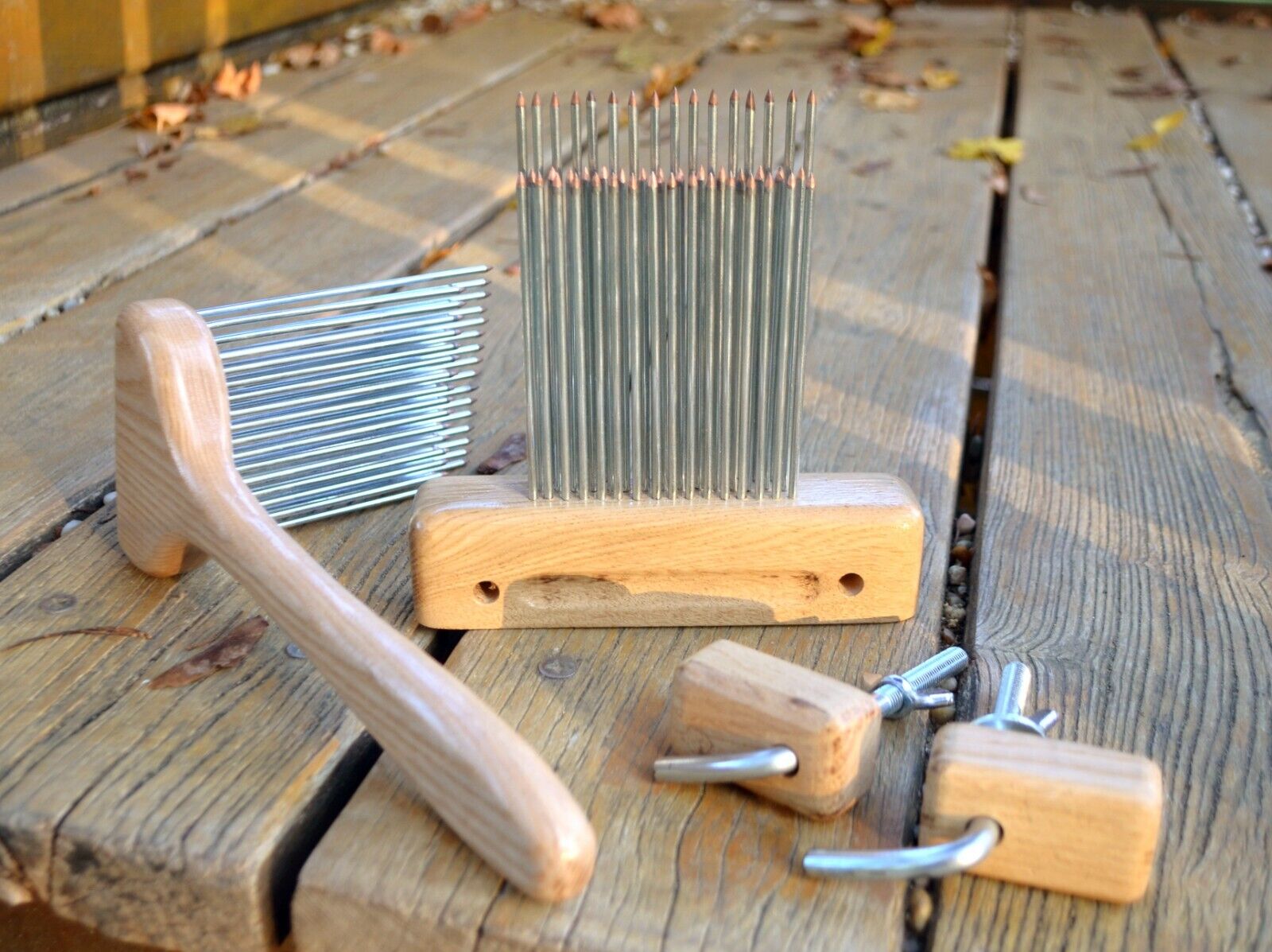 Wool Hackle Comb. Hand Carder 3 Rows.