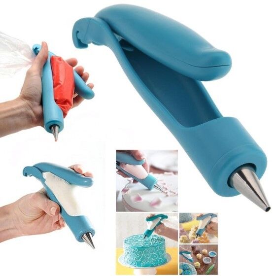Pastry Icing Piping Bag Nozzle Tip Fondant, Blue, Sugar Craft Decorating Pen Set