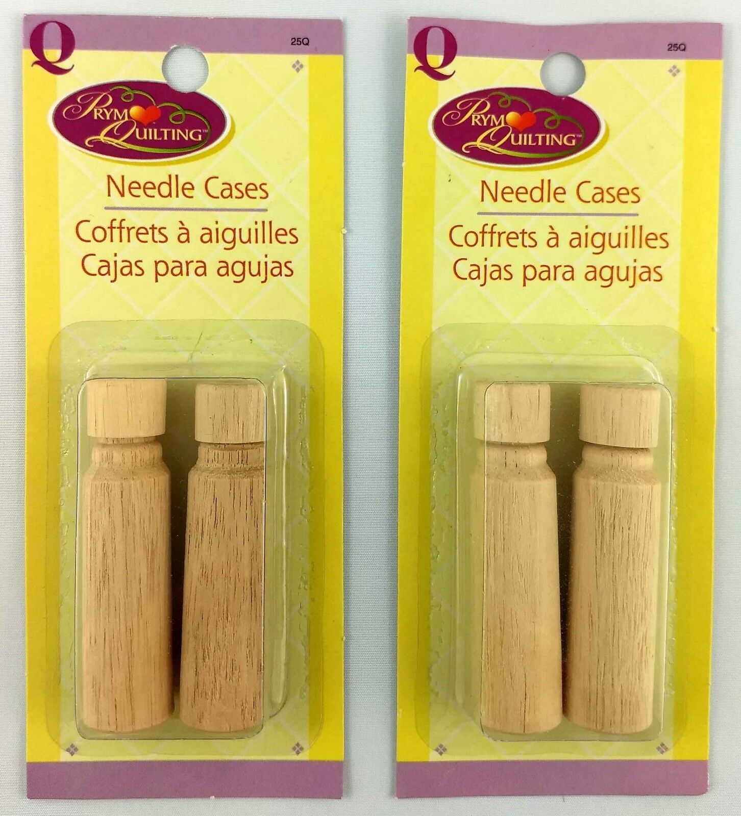 Wooden Needle Cases Holder 2 Packs 4 Total Dritz Hand Crafted Unfinished Sewing