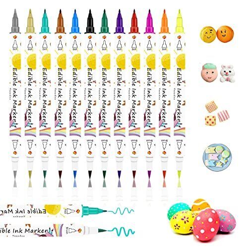 Food Coloring Marker Pens,12pcs Dual Sided Food Grade And Edible Markers With...