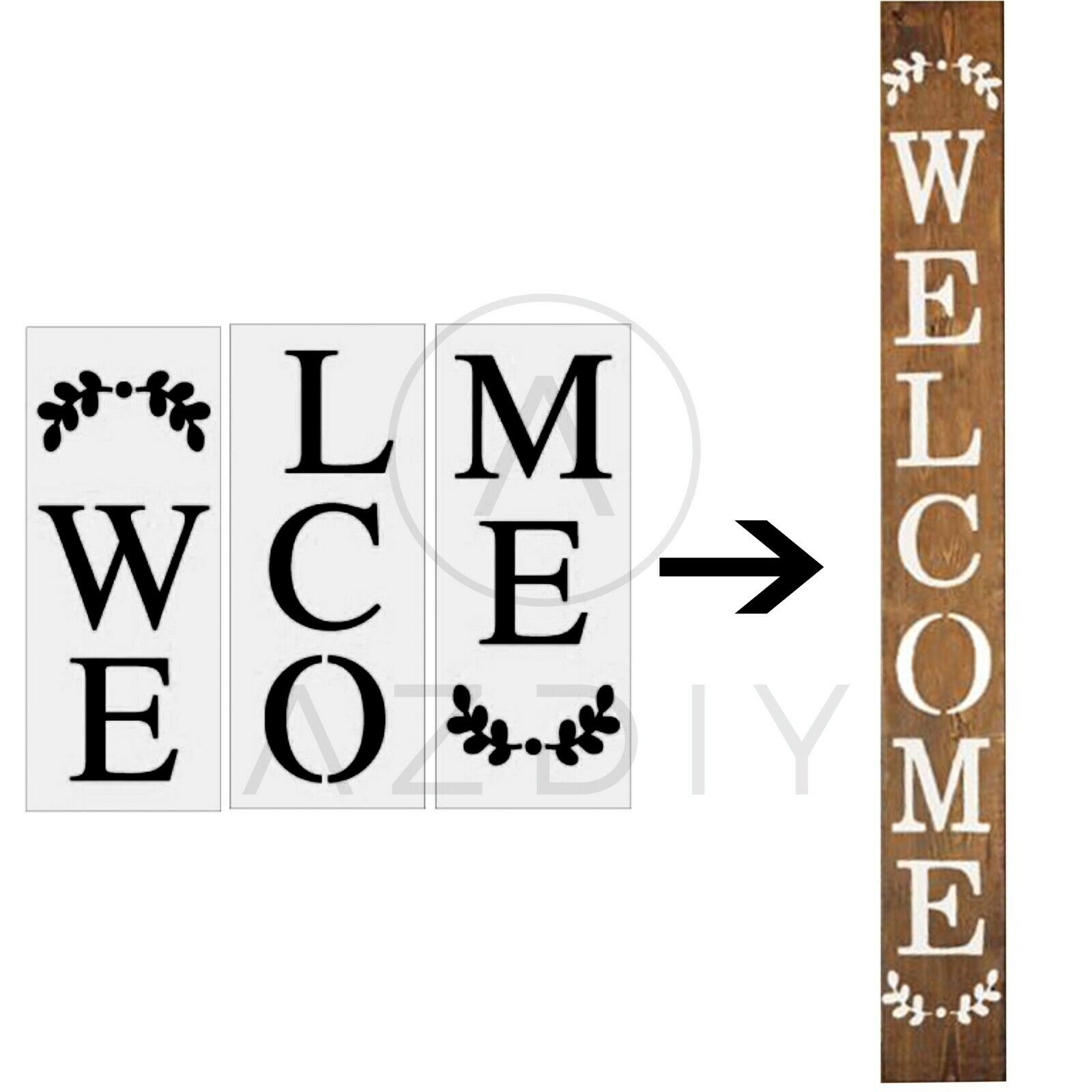 Welcome Stencil - Large Letter Stencil For Porch Sign -reusable Home Décor & Diy